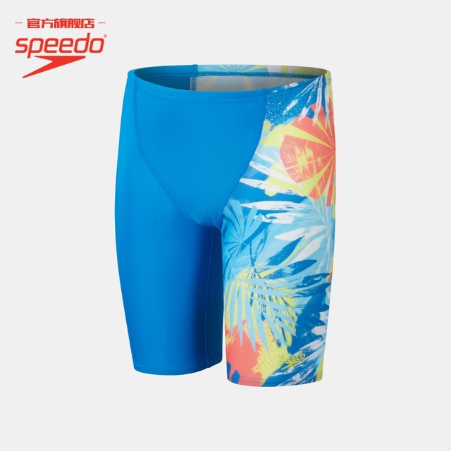 Speedo/speedo cute printed comfortable and close-fitting children's knee-length swimming trunks sun protection swimwear for boys, middle and large children