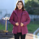 Fashionable and fashionable mother autumn and winter jacket with velvet inner liner warm three-in-one windbreaker on two-piece purple