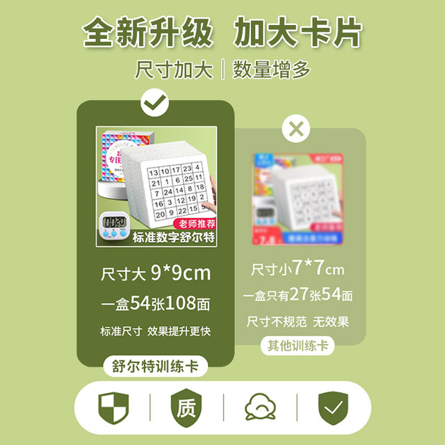 Schulte grid concentration training attention training card complete set of teaching aids for 10-year-old children children's patience artifact