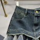 Mesh smudged layer cake skirt for women in women's 2025 spring and summer new versatile slim mid-length spliced ​​denim skirt