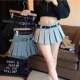 Gray retro high waist pleated skirt for women in spring and summer 2025 new temperament commuter hot girl slim and versatile A-line short skirt
