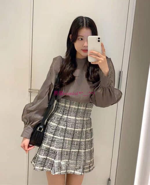 Female! Unique original S home high-waisted ruffled trumpet mini skirt