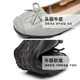 Genuine leather flat-sole single shoes new style shallow mouth beef tendon soft sole mother shoes versatile middle-aged and elderly women's shoes large size 42 bean doodle shoes