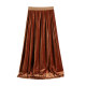 Two-sided gold velvet skirt for women with autumn and winter elastic waist splicing slim pleated skirt mid-length high-waisted umbrella skirt
