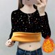 
Women's warm top plus velvet base shirt mother casual and versatile 2025 autumn and winter new thickened T-shirt simple