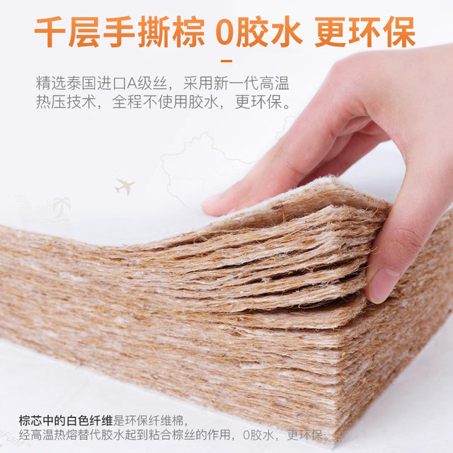 Natural coconut palm mattress hard mattress home bedroom ridge protection latex baby children's palm mat thickness and thin tatami customization