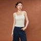 
IEF/Aiyifu breast wrapping 2025 early autumn new Korean simple solid color inner and outer wear vest top with chest pad