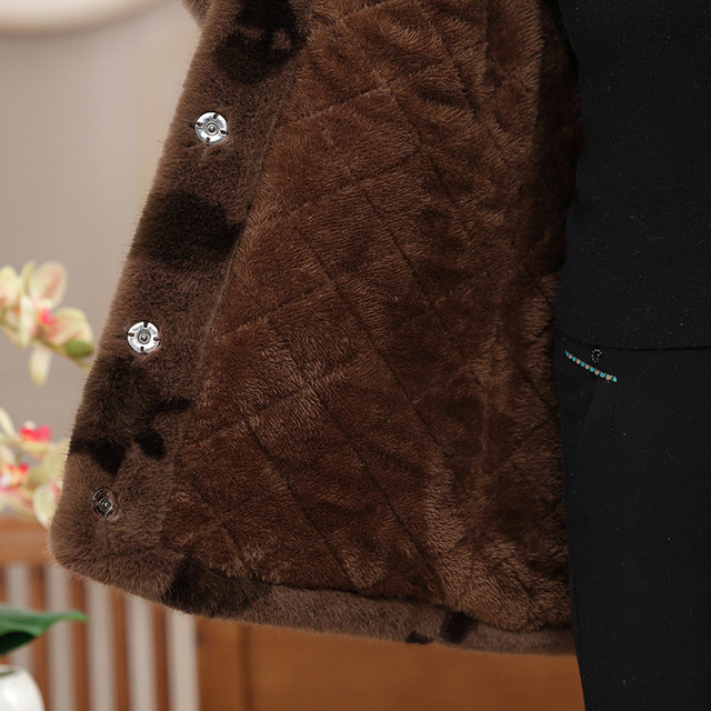 Grandma's winter dress plus a thickened cotton jacket middle -aged and elderly mother, female mother stands up warm cotton jacket, old lady cotton jacket
