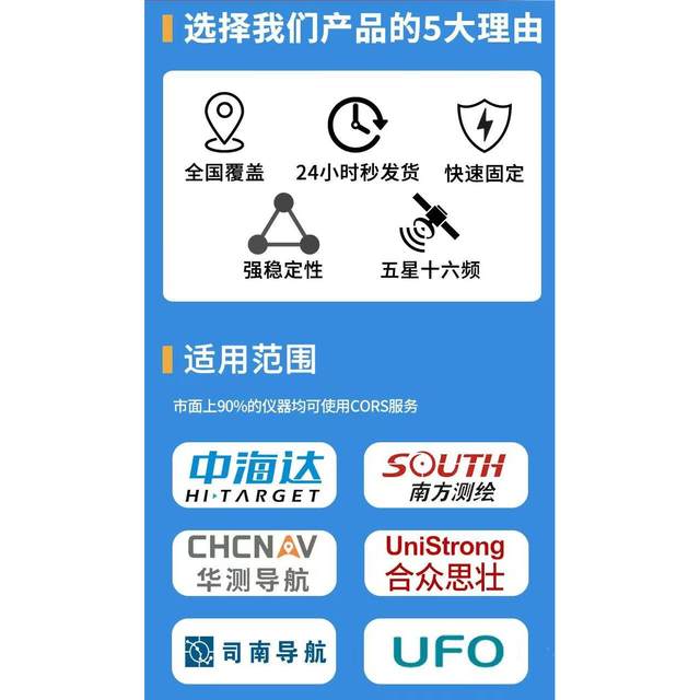 
Mobile CORS account nationwide covers universal RTK/GPS high-precision centimeter-level measurement and mapping drone number