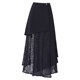 
Black irregular skirt 2025 summer new high-waist lace splicing design one-piece A-line skirt long skirt