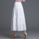 White skirt umbrella skirt for women 2025 spring new French spliced ​​lace edge cover hips and slimming cake skirt long skirt