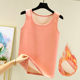 DeRong thermal vest for women in autumn and winter plus velvet thickened vest round neck inner top large size pure cotton bottoming shirt