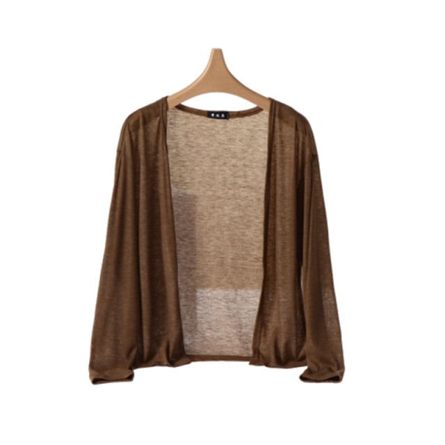 Summer outer wear ultra-thin long-sleeved sun protection top women's loose shawl jacket solid color large size mom's air-conditioned shirt