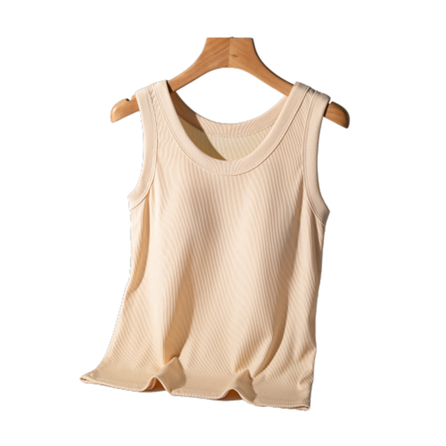 Modal's exemption of bras, chest pads integrated wide -shoulder thread camisole female Xiawai Wailai cuffless top
