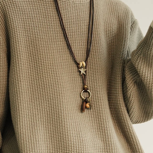 Erli handmade Jupiter original couple necklace retro sweater chain national style necklace pendant versatile national style