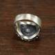 Niubun Seiko Mad Graffiti Frosted Atomized Old Retro 925 Sterling Silver Eye of Thorns Ring for Men and Women