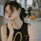 <Romanticism>Shi Jia pearl earrings ins blogger fever same retro Hong Kong style strong light and sweet