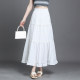Korean sweet casual spliced ​​skirt for women in 2025 spring new midi skirt high waist slim and versatile A-line skirt