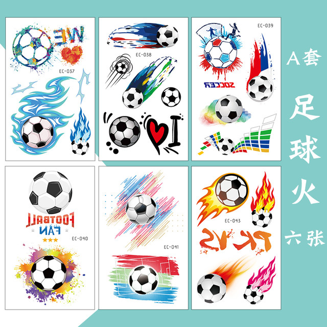 Football stickers face stickers children's tattoo stickers safe non-toxic boy football boy waterproof men and women long-lasting stickers
