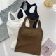 American U-neck wide shoulder strap suspender for women in summer wear high elastic belt chest pad integrated I-shaped vest sleeveless inner top