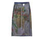 Wrapped double-sided wear art design printing washing and old denim zipper splicing straight long skirt trendy
