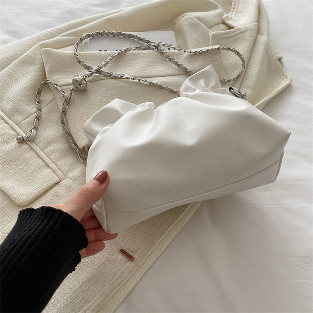 Niche textured bag for women 2025 new summer versatile chain one-shoulder crossbody bag high-end pleated cloud bag
