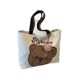 Casual large capacity bag for women summer new cartoon bear canvas bag for college students commuting for class one-shoulder tote bag