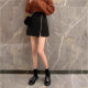 Black skirt autumn and winter large size women's high waist slim hip-packing one-step skirt fat mm versatile A-line zipper short skirt