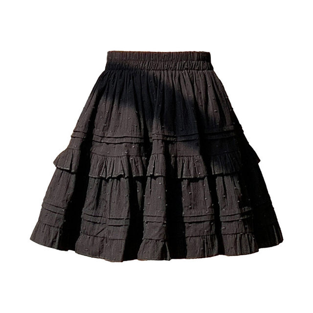 Lace spring and summer new puffy skirt white cake skirt ultra short hot girl versatile high waist small skirt women
