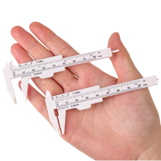 Plastic vernier caliper high-precision household mini small literary play walnut jewelry student tool measuring oil ruler