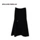 ZHANGSHUAI 2024 new simple commuting contrast medium length mesh wavy edge embroidered skirt