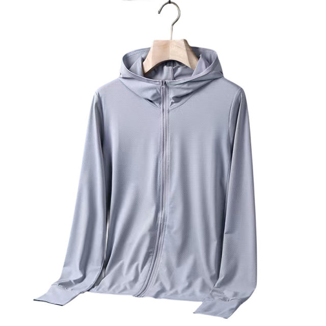 Work clothes for summer work, thin sun protection clothes for men's quick-drying sports large size breathable hoodie fishing clothes
