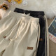 Corduroy pants men's trendy spring, autumn and winter sports trousers straight loose American casual plus velvet thickened sweatpants