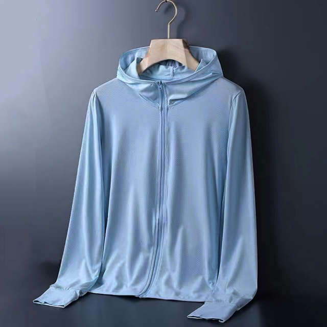 Work clothes for summer work, thin sun protection clothes for men's quick-drying sports large size breathable hoodie fishing clothes
