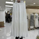 Korean solid color pressed pleated chiffon skirt for women in spring and summer 2025 new high-waisted pleated a-line long skirt