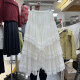 Heavy Gong Wooden Ear Switching Large Symnomy Skirt Putch Cake Skirts Autumn and Winter high -waist A -line skirt Fairy Skirt