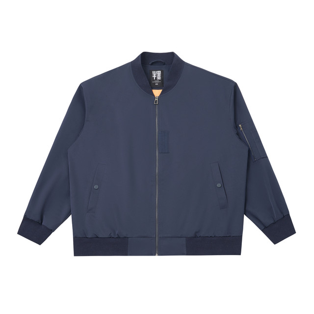 Half ink large size men's bomber jacket men's loose three-defense spring new fat sports baseball uniform