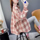 Thickened and furry plaid shirt for women in spring and autumn 2024 new cardigan jacket large size women's hot top