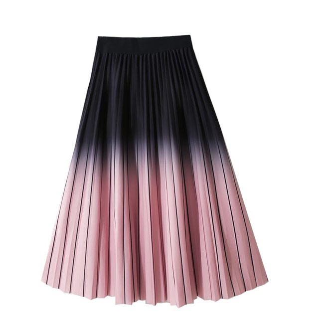 Spring Sweet High Printing Japanese Printing Gradient Striped Striped European and American Platinum Lale
