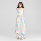 KEIKO Sweetheart Hot Girls Backless Cross-Stretching Vest 2024 Summer White Embroidered Navel Short Top
