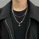 GUANG Star Mang Double Layer Necklace Men's Trendy Hip Hop Light Luxury Niche Women's Sweater Chain High-end Sexy Stacked Sweater Chain