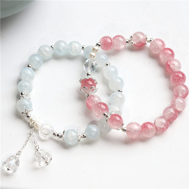 50 pieces of 8/10mm glass imitation jade broken flower beads explosion beads diy beaded bracelet necklace handmade materials