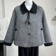 Double-sided wool coat for women, short woolen coat for small people, middle-aged women and mothers, fashionable warm lapel tops