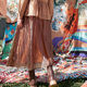 
One city painting a new winter style casual, literary simple and versatile elastic waist design large mid-skirt for women