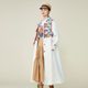 One city painting a spring retro yellow long windbreaker jacket loose comfortable casual long sleeve windbreaker jacket for women