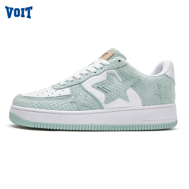 VOIT casual sneakers men's low-cut trendy and versatile 2025 new star white shoes women's thick soles increase