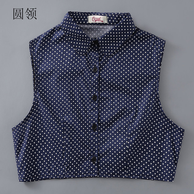 Large size fake collar for women polka dot shirt fake collar shirt collar multifunctional decorative collar autumn and winter sweater fake collar full cotton