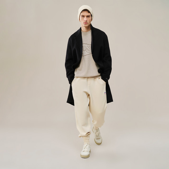 Jack Jones 24 spring new NFL joint loose round collar pure colored letters pure cotton sweater sweater men's clothing