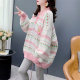 Japanese college style Polo neck sweet pullover sweater for women in autumn 2024 new loose mid-length casual top