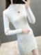 Half turtleneck mid-length sweater base shirt skirt for women in autumn and winter new slim fit and slim temperament inner and age-reducing sweater